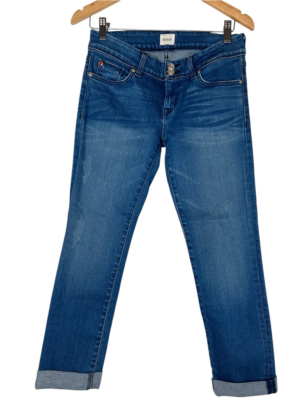 Hudson Ginny Straight Cuffed Ankle Jeans Size 27